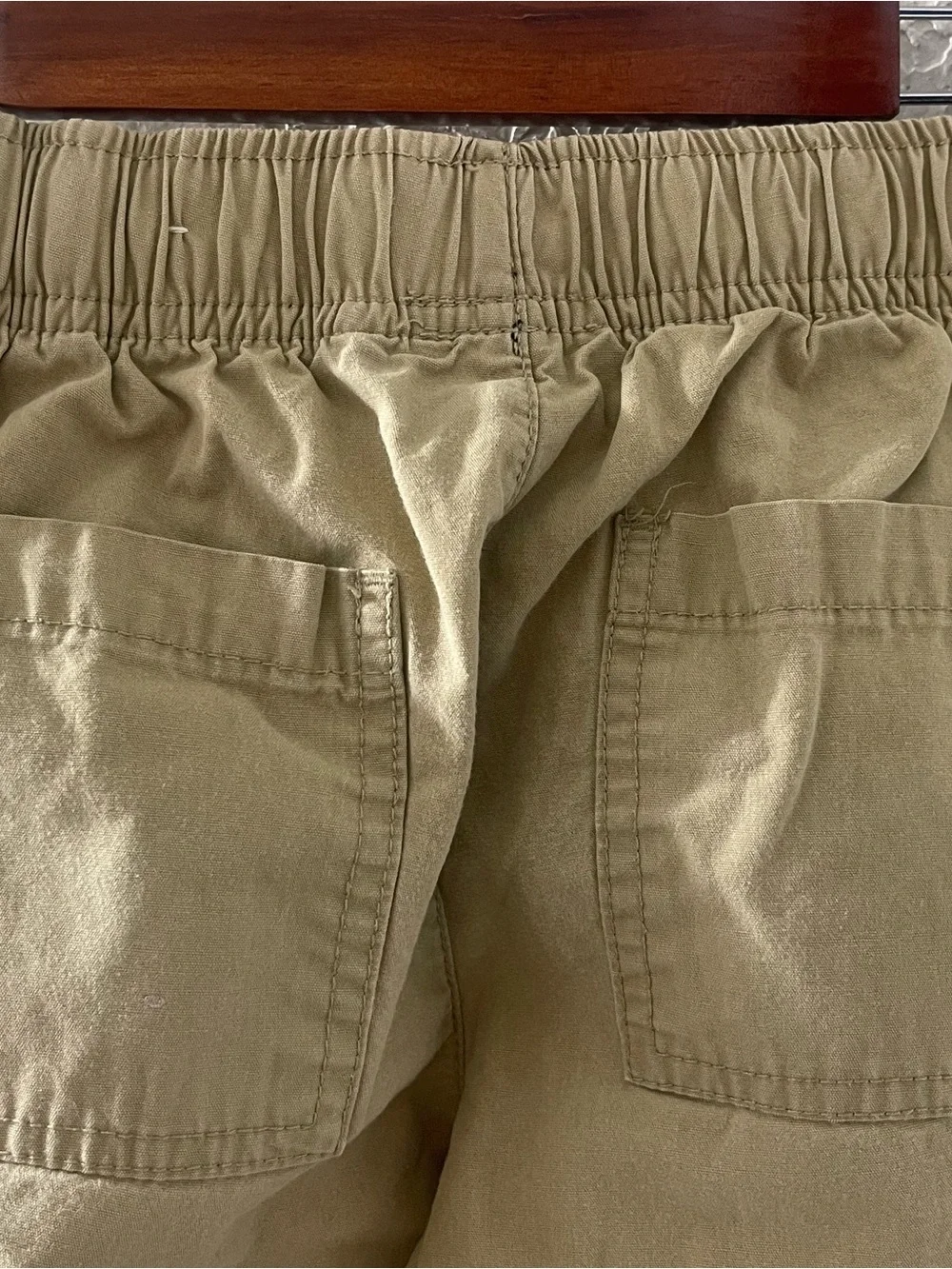 The Children's Place Khaki Jogger Pants White Drawstring Adjustable Waist Size 6